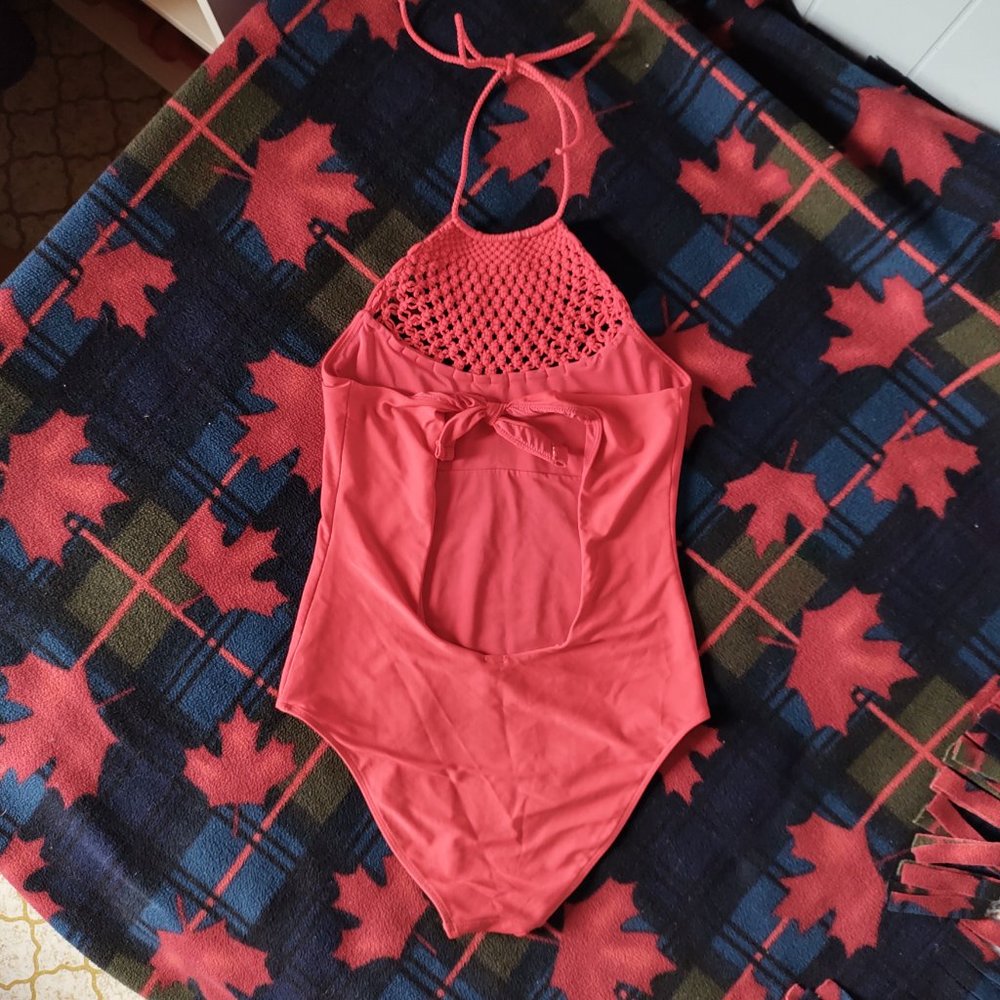 Aerie Red One-piece Bathing Suit - Picture 4 of 8
